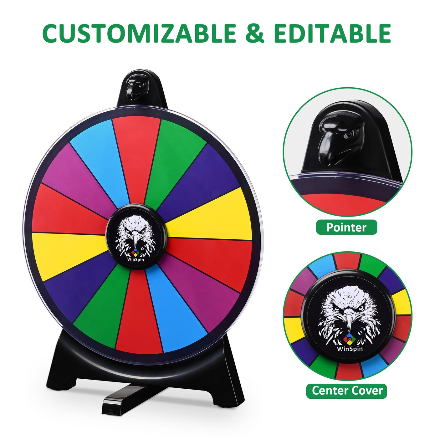 WinSpin 30" Prize Drop Board Foldable Stand Disk Drop Board Game Customizable 6 Slots with 10 Pucks for Carnival Tradeshow Party, (19"x30")