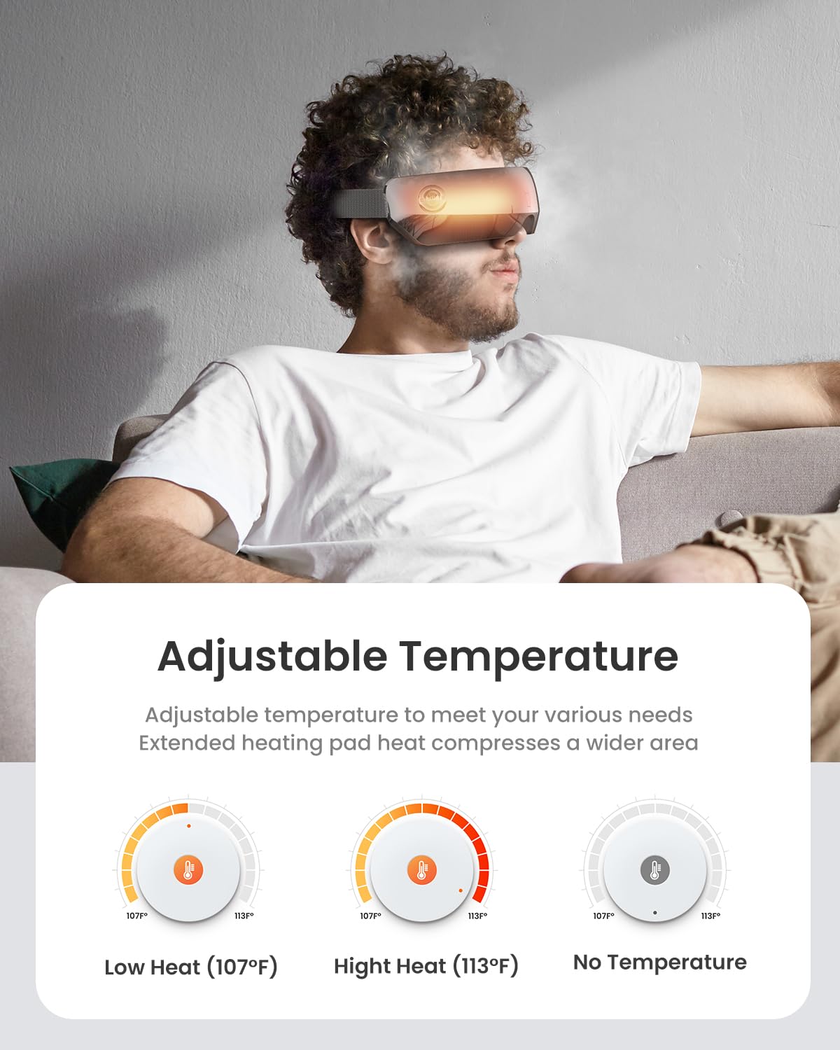 RENPHO Eye Massager, Christmas Birthday Gifts for Women Men, Eyeris 1 Eye Massager FSA HSA for Migraine, Sleep Eye Mask with Heat, Remote for Eye Strain Relief, Reduce Stye Eye, Head Massager Scalp