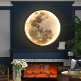 QIYIMEILUX Dimmable Moon Wall Sconce Plug in Modern LED Wall Light with Remote Control 19.7 inch 24W Black Wall Lamp Indoor Wall Mounted Lighting Ceiling Light for Living Room Bedroom（Moon）