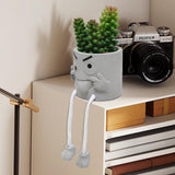 Zerzsy 3pcs Creative Artificial Succulents with Gray Flower Pots, Mini Potted Succulents for Home Office Desk Decor and Gift Choice