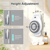 Electric Back Scrubber for Shower, Wall Mounted Electric Shower Back Scrubber, Dry Brushing Body Brush for Bathing, Cleansing, Exfoliating and Massaing, with 3 Spin Skin Bath Brush Heads