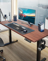 ErGear Height Adjustable Electric Standing Desk, 55 x 28 Inches Sit Stand up Desk, Large Memory Computer Home Office Desk with Two-Piece Desktop (Black)