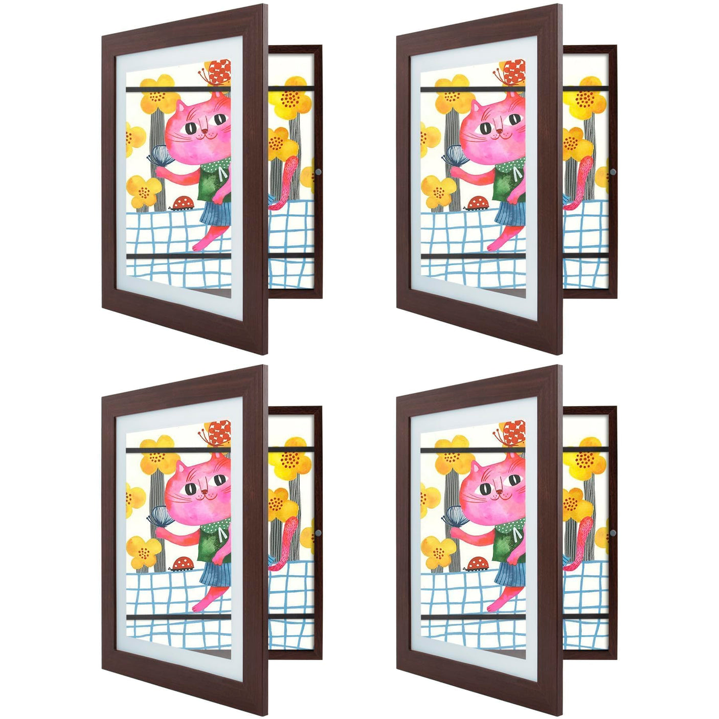 Golden State Art, 10x12.5 Kids Art Frames, Front-Opening Picture Frame Great for Kids Drawings, Artworks, Children Art Projects, Schoolwork, Home or Office (Walnut Set of 2)