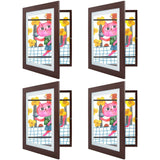 Golden State Art, 10x12.5 Kids Art Frames, Front-Opening Picture Frame Great for Kids Drawings, Artworks, Children Art Projects, Schoolwork, Home or Office (Walnut Set of 2)