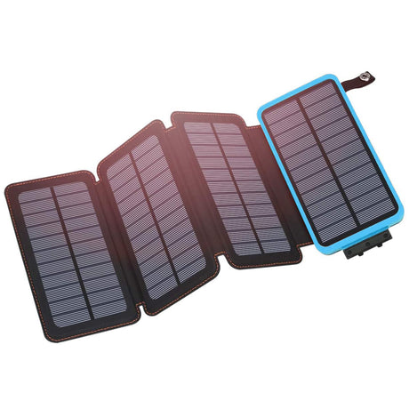Hiluckey Solar Charger 25000mAh, Outdoor USB C Portable Power Bank with 4 Solar Panels, 3A Fast Charge External Battery Pack with 3 USB Outputs Compatible with Smartphones, Tablets, etc.