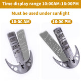 3D Printed Digital Sundial - Solar Powered Time Display | 3D Printed Innovative Sundial Clock | Eco-Friendly, No Batteries Needed | Unique Outdoor Decor & STEM Educational Tool (Black White)