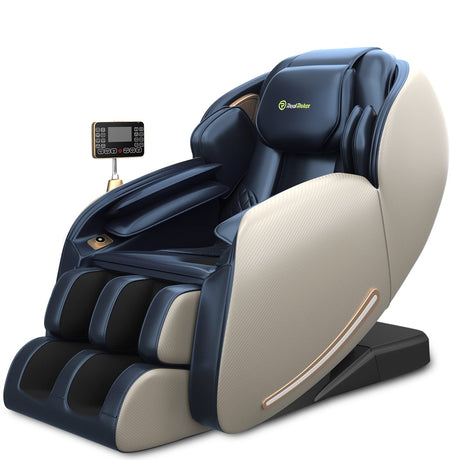 Real Relax Massage Chair Favor-06, Full Body Zero Gravity SL-Track Shiatsu Massage Recliner Chair with APP Control, Brown