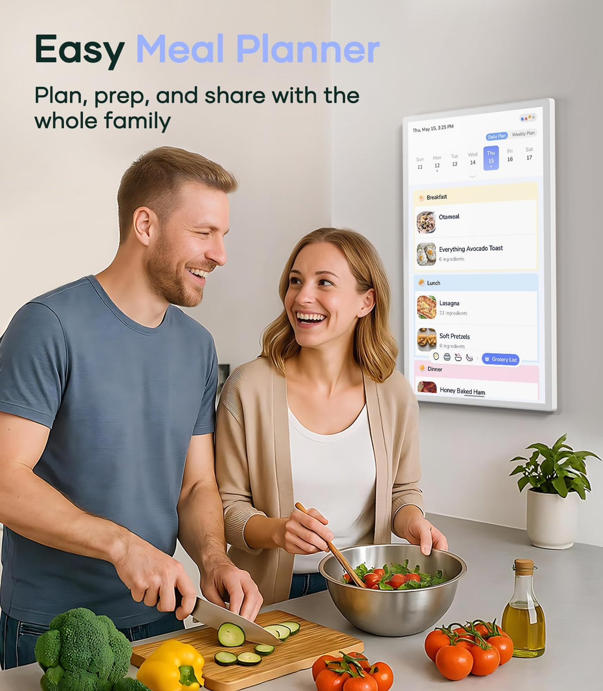 Cozyla 32 Inch Digital Calendar Wall Touch Screen Chore Chart To Do List Notepad Electronic Smart Calendar Digital for Family Meal Planner Support All App Via App Store Android Tablet Wall Mount Black