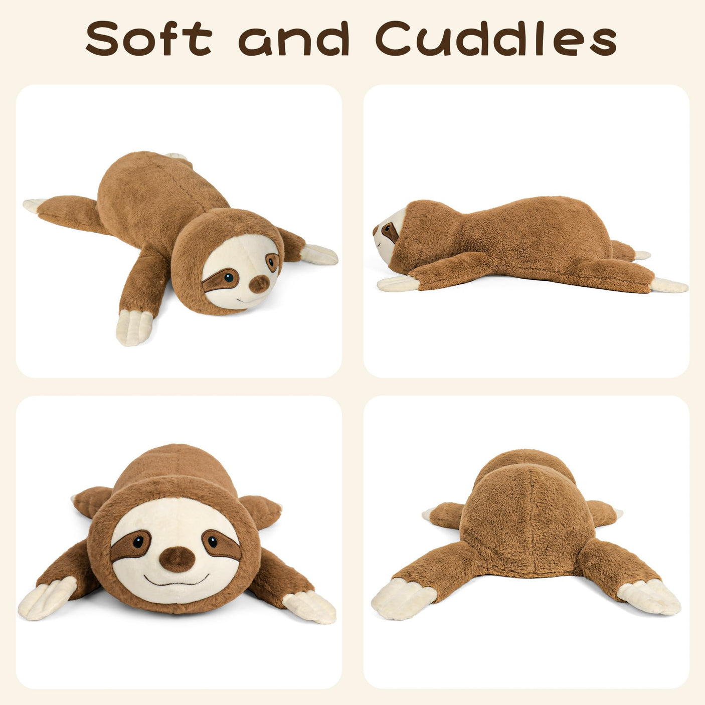5 lbs, 24 inches Panda Weighted Stuffed Animals, Cuddly Weighted Panda Plush Pillow Giant Plushie Ideal Gift for Adults & Kids