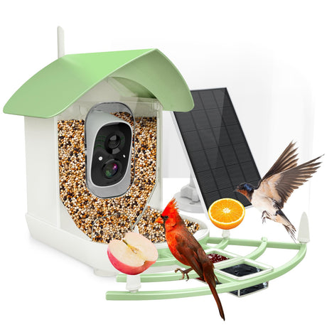 Bird Feeder with Camera,AI Identify Birds Species,Smart Birds Camera with Solar Powered,Auto Record 2K Birds Video in Backyard,Instant Notifications,Ideal Gifts for Family and Bird Lovers,Navy Blue