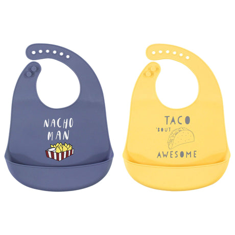 Hudson Baby Unisex Baby Silicone Bibs, Perfect Gentlemen, One Size