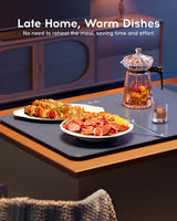 Electric Warming Tray - Full Surface Heating,Rollable & Portable,Premium Silicone Nano-Material,3 Temperature Settings,Auto Shut-Off -Versatile Food Warmer for Gatherings,Parties,Everyday Use