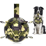 QDAN Premium Dog Toys Balls, Dog Soccer Ball with Straps, Dog Birthday Gifts, Herding Ball, Durable Balls for Small Medium Pet, Puppy Outdoor Toy, Pet Training Soccer Ball, World Cup Soccer (6 Inch)