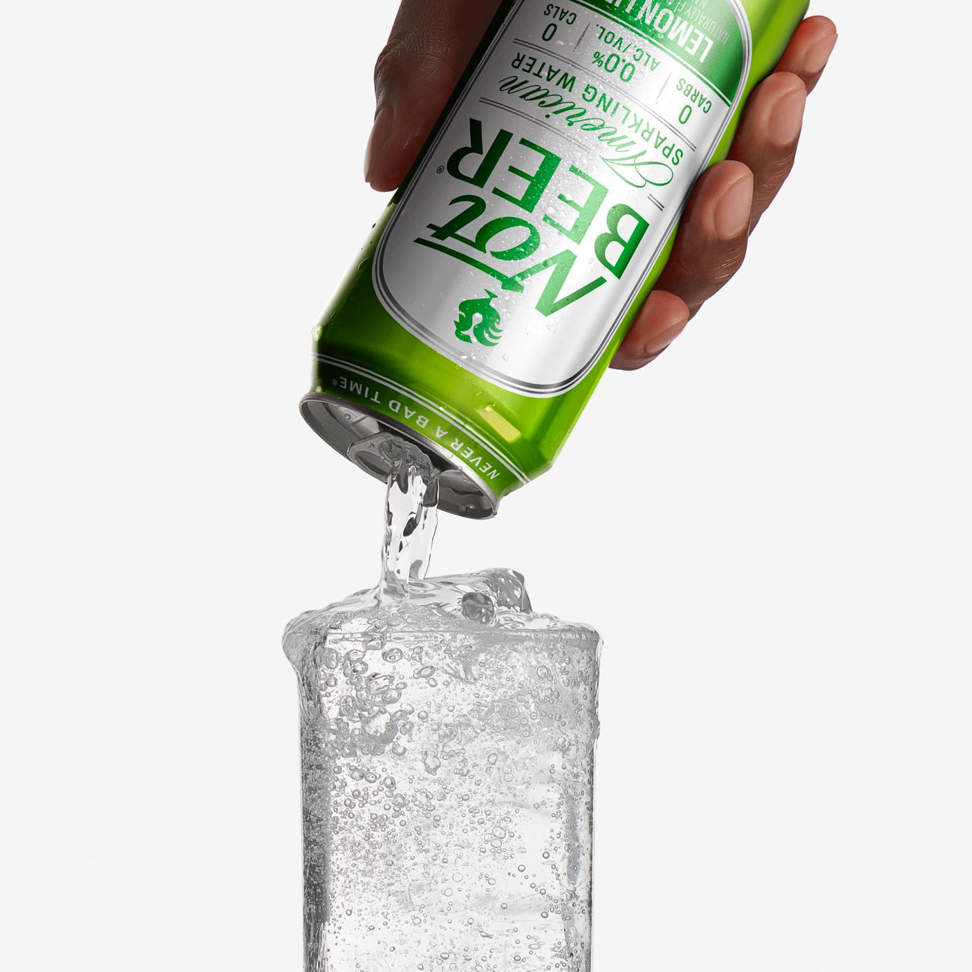 Not Beer American Sparkling Water, Original, 99.9% Pure, Mineral & Electrolyte Blend, Unflavored Carbonated Water, Made in America, Plain Sparkling Water, 16 Oz Tallboy Cans, 8 Pack