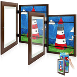 Golden State Art, 10x12.5 Kids Art Frames, Front-Opening Picture Frame Great for Kids Drawings, Artworks, Children Art Projects, Schoolwork, Home or Office (Walnut Set of 2)