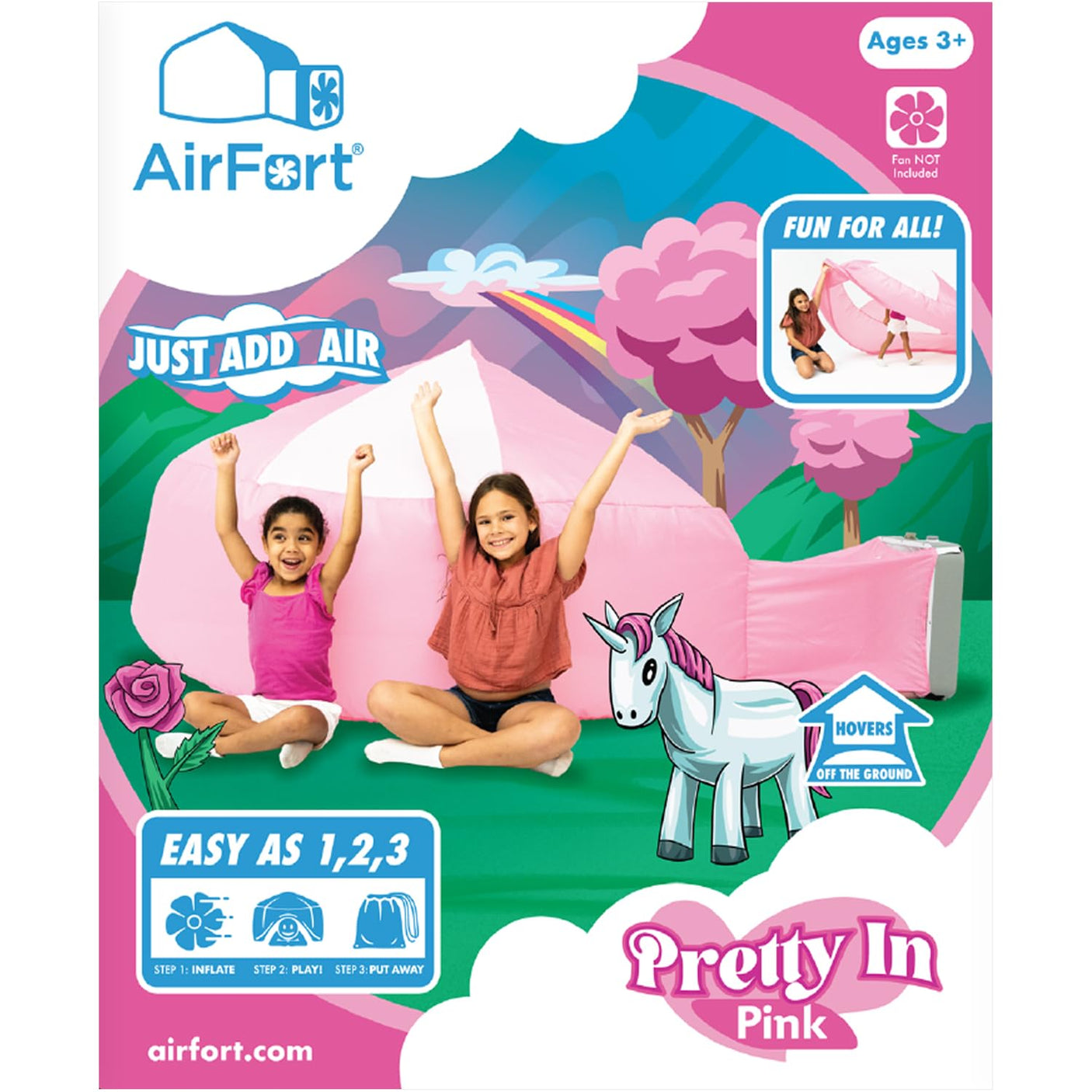 The Original Patented AirFort - Build A Fort in 30 Seconds, Inflatable Fort for Kids, Play Tent for 3-14 Years, A Playhouse Where Imagination Runs Wild, Fan not Included (Starry Night)