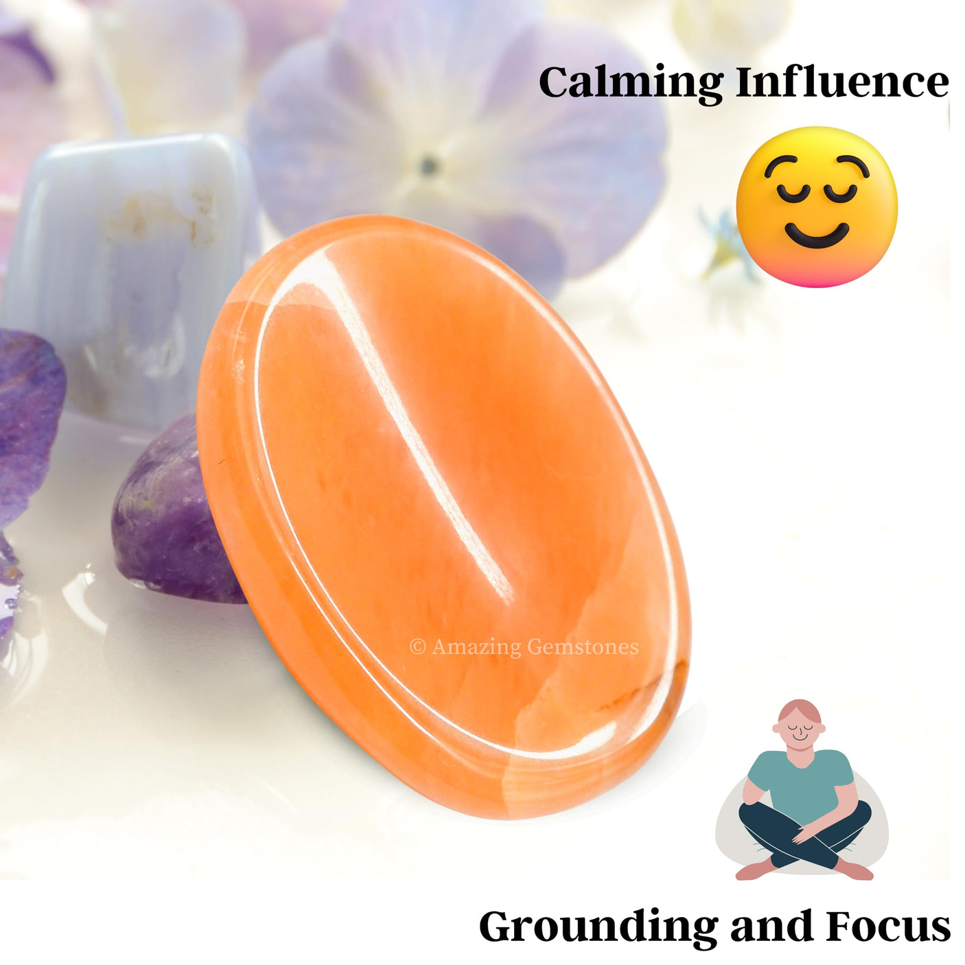 Amazing Gemstone Labradorite Worry Stone, Healing Crystals - Piedra Crystal Fidget for Gift, Meditation, Calming, Relaxation, Stress Relief