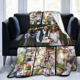 Custom Blanket with Photo Text Personalized Bedding Throw Blankets Customized Flannel Fleece Blankets for Family Birthday Wedding Gift Fits Couch Sofa Bedroom Living Room (1 Photos, 40"x50")
