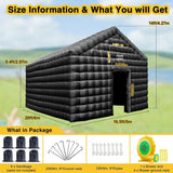 CZGBRO Inflatable Nightclub, 20x16.5x14FT Disco Air Cube Tent, Inflatable Night Club Square Gazebo Event Room Tent House for Event Exhibition Wedding Business/Private Use(White)