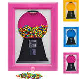 Candy Dispenser Picture Frame, Candy Frame Dispenser,Hanging Candies Machine Art, For Wall or Tabletop, Suitable For Birthday & Holiday Gifts(Yellow)
