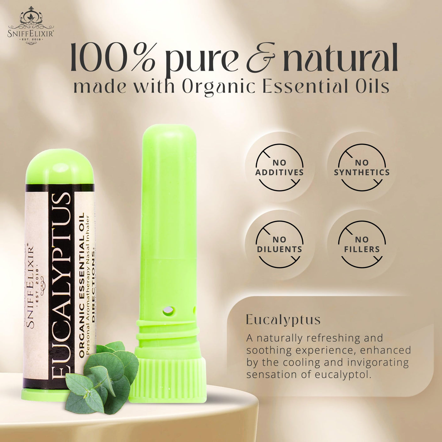 Nasal Stick Inhaler Lavender Nasal Aromatherapy Inhaler - Natural Essential Oil Inhaler for Calm Mind, Mood Boost Nausea Inhaler Relaxation Gifts Nasal Inhaler Stick Portable Nasal Inhalers for Adults
