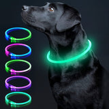 Colaseeme LED Dog Collar Light Up Dog Collars 1 Count USB Rechargeable TPU Glow Safety Basic Dog Collars, Please Do Not Use Fast Charging (Green)