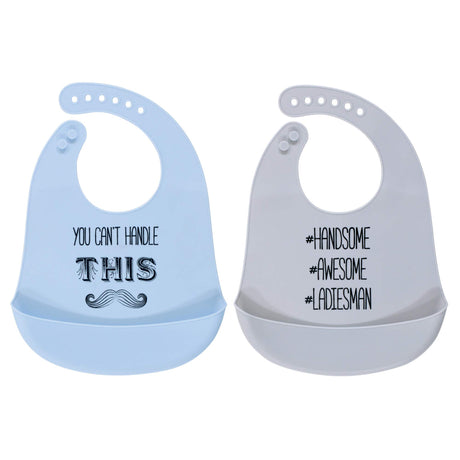 Hudson Baby Unisex Baby Silicone Bibs, Perfect Gentlemen, One Size