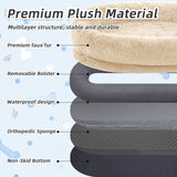 Human Dog Bed, Large Dog Beds for Humans Size Fits You and Pets, Washable Faux Fur Orthopedic Human Pet Bed for People Doze Off, Napping, Present Pillow, Blanket, Strap - Khaki