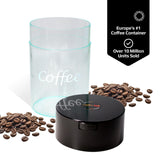 1LB Patented Airtight Multi-use Vacuum Works as Smell Proof Ground Coffee Bean Containers. Black Cap and Body, 1.85-Liter/1.6-Quart