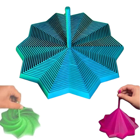 3D Printed Expanded Sensory Fidget Star, Fractal Fidget Hexagon with Handles, Colorful Whirling Spiral Design, 2025 New Star Shaped Fidget Star (A Type, Medium)