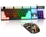 CHONCHOW LED Keyboard and Mouse, 104 Keys Rainbow Backlit Keyboard and 7 Color RGB Mouse, White Gaming Keyboard and Mouse Combo for PC Laptop Xbox PS4 Gamers and Work