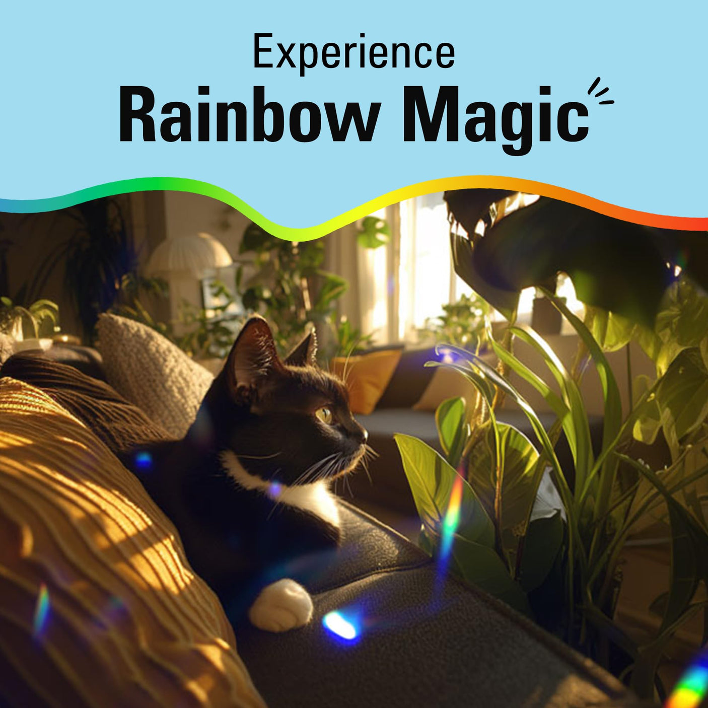 Kikkerland Solar Powered Rainbow Maker – Prism Suncatcher, Fun Home Window Decor – Unique Gift for Christmas & Birthdays – Single Crystal