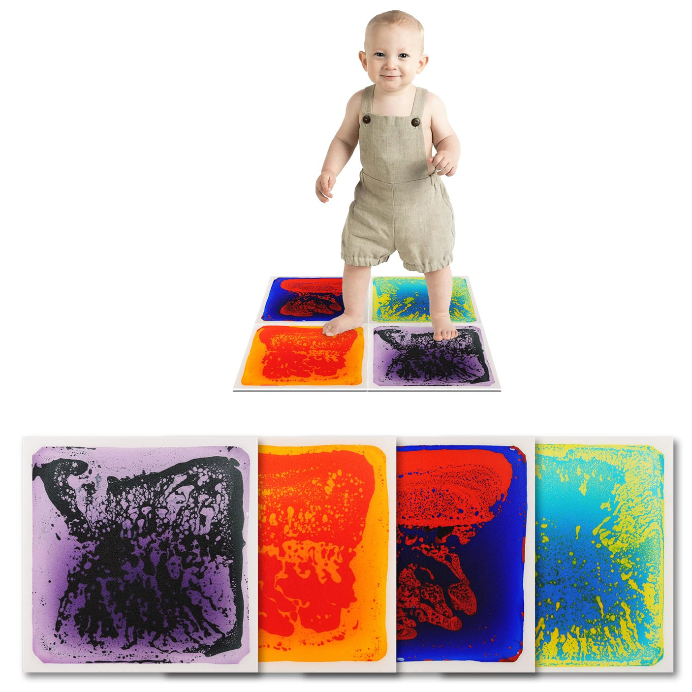 Art3d Liquid Fusion Activity Play Centers for Children, Toddler, Teens, 12" X 12" Pack of 9 Tiles