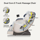 Real Relax 2024 Dual Core S Track Full Body Zero Gravity Massage Chair Recliner with App Control, Black