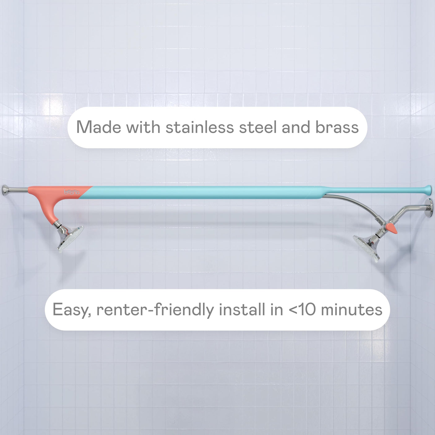 BOONA - The Original Tandem Shower | As Seen On Shark Tank | Double Shower Head for Couples, High Pressure Dual Shower Heads (One Showerhead, Midnight Black)