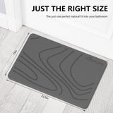 Stone Bath Mat, Diatomaceous Earth Shower Mat, Non-Slip Super Absorbent Quick Drying Bathroom Floor Mat, Natural, Easy to Clean (23.6 x 15.35 Darkgrey)