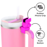 HydraClip Phone Attachment - Watch, Carry, Record, & Stay Organized, Use as Phone Stand or Tripod, Hands Free Detachable, Stanley Cup Accessories, Spring Loaded Secure Grip (Black)