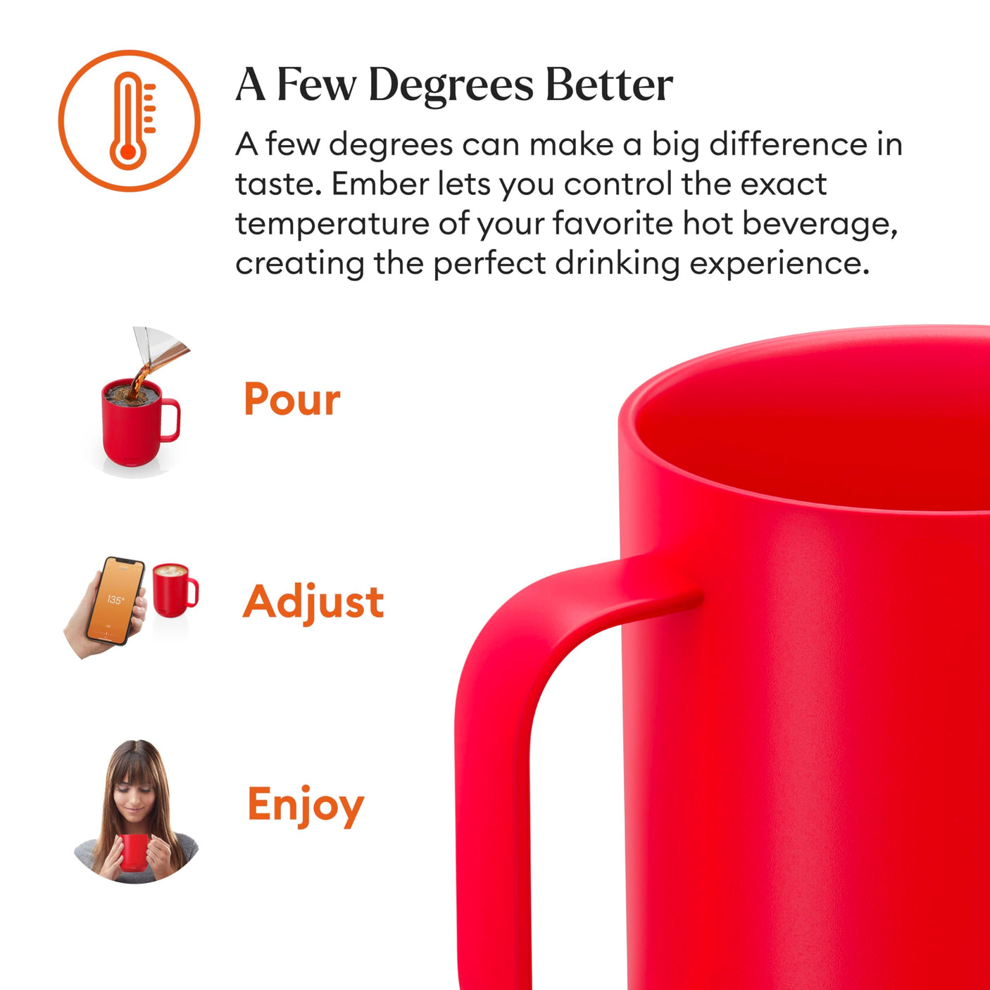 Ember Temperature Control Smart Mug 2, 14 Oz, App-Controlled Heated Coffee Mug with 80 Min Battery Life and Improved Design, White