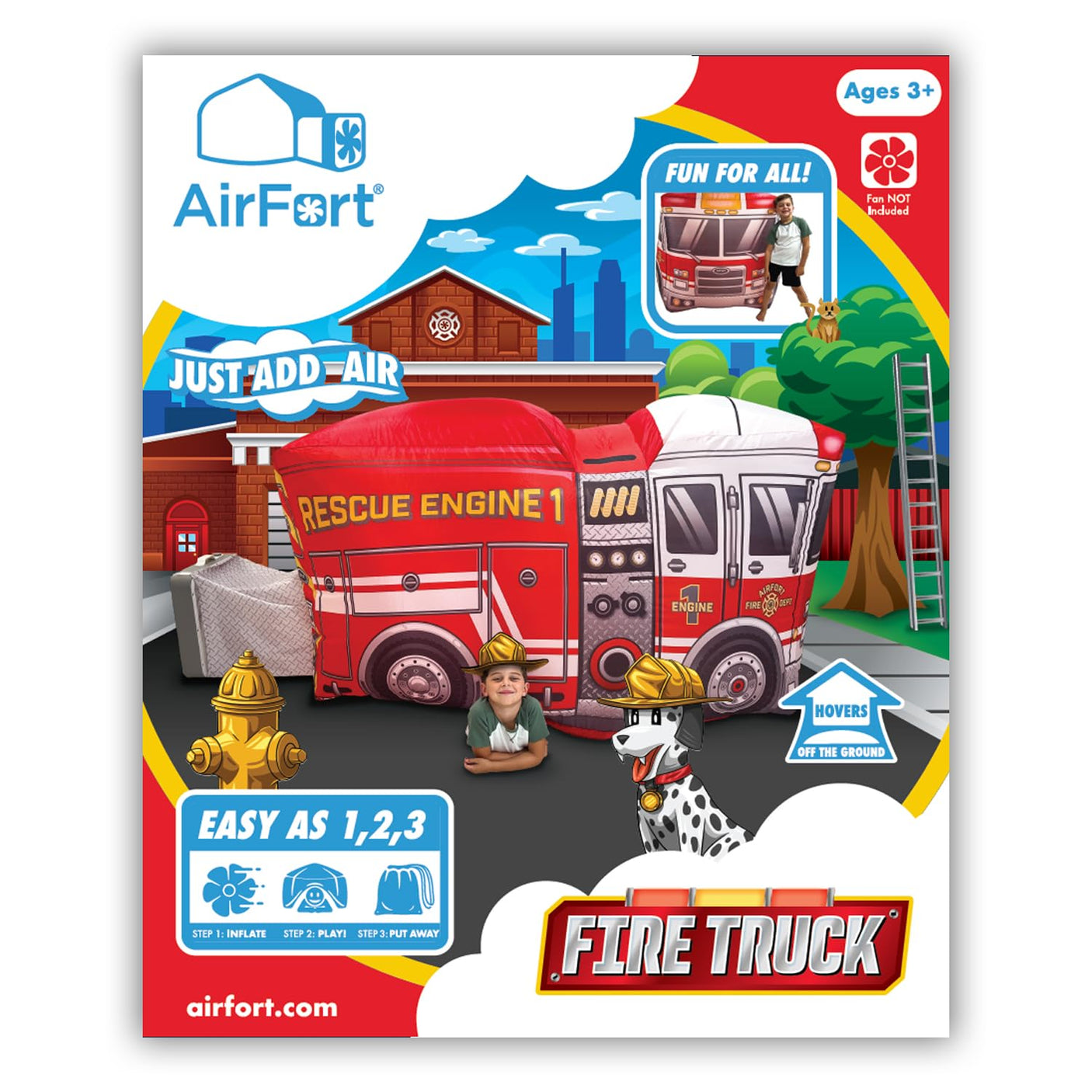 The Original Patented AirFort - Build A Fort in 30 Seconds, Inflatable Fort for Kids, Play Tent for 3-14 Years, A Playhouse Where Imagination Runs Wild, Fan not Included (Starry Night)