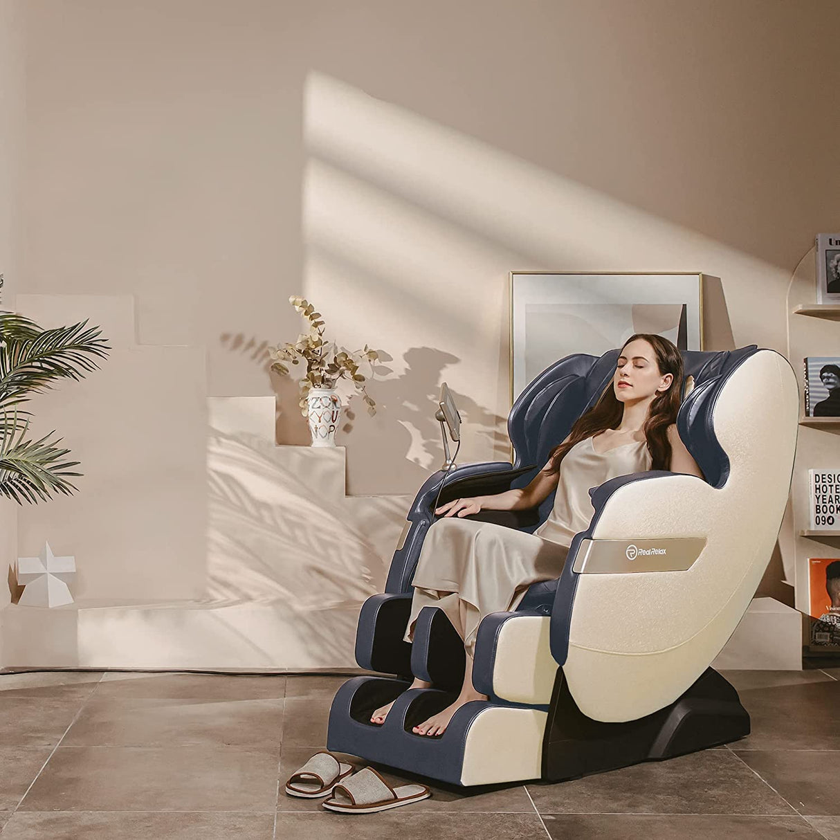 Real Relax 2024 Dual Core S Track Full Body Zero Gravity Massage Chair Recliner with App Control, Black