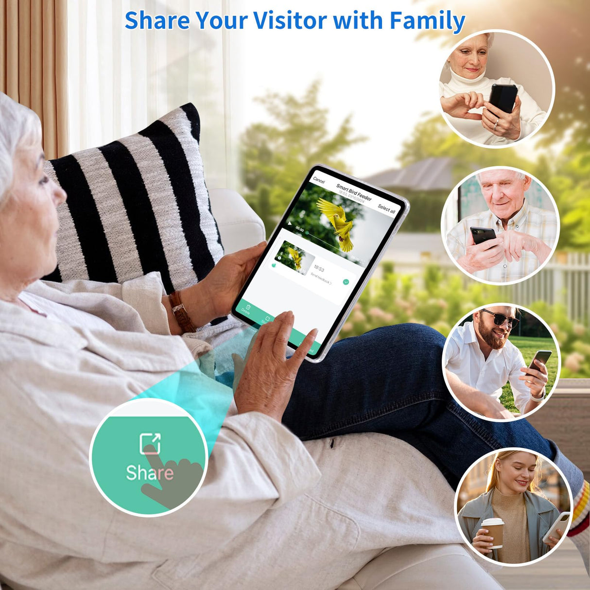 Bird Feeder with Camera,AI Identify Birds Species,Smart Birds Camera with Solar Powered,Auto Record 2K Birds Video in Backyard,Instant Notifications,Ideal Gifts for Family and Bird Lovers,Navy Blue