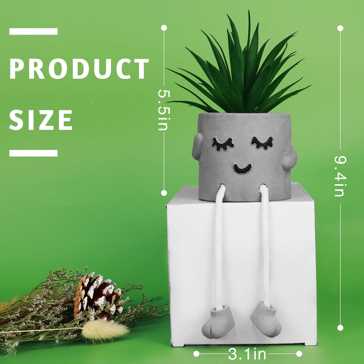 Zerzsy 3pcs Creative Artificial Succulents with Gray Flower Pots, Mini Potted Succulents for Home Office Desk Decor and Gift Choice