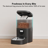 PETLIBRO Automatic Dog Feeder, 6L Dog Food Dispenser with Timer Interactive Voice Recorder, Auto Dog Feeder with Desiccant Bag 1-4 Meals Dry Food, Black Transparent