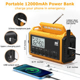 NOAA Weather Radio, Emergency Hand Crank Radio with Solar Charger, Portable Battery Operated AM FM Shortwave Radio with LED Flashlight, USB Charger, Earbud Jack, SOS Alert for Home Survival Hurricane
