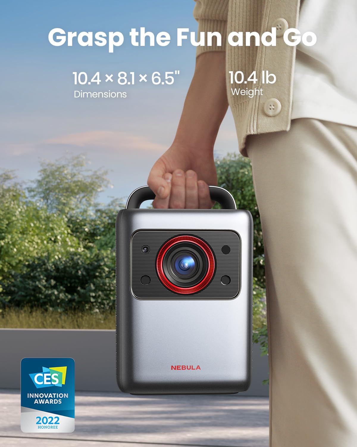NEBULA Cosmos 4K SE Smart Projector, Nebulamaster, High-Brightness with Dolby Vision, 200" Screen, 1800 ANSI Lumens, HybridBeam, Enhanced Image Quality, GTV, Portable, for Gaming, Home, and Office Use