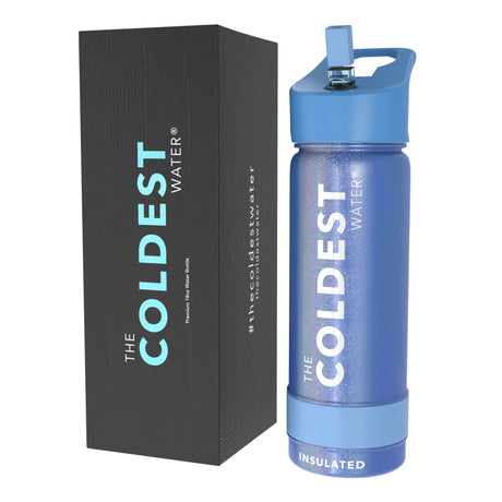 Coldest Insulated Water Bottle with Straw Lid - Stainless Steel Metal Thermos for Men & Women (Matte Black, 32 oz)