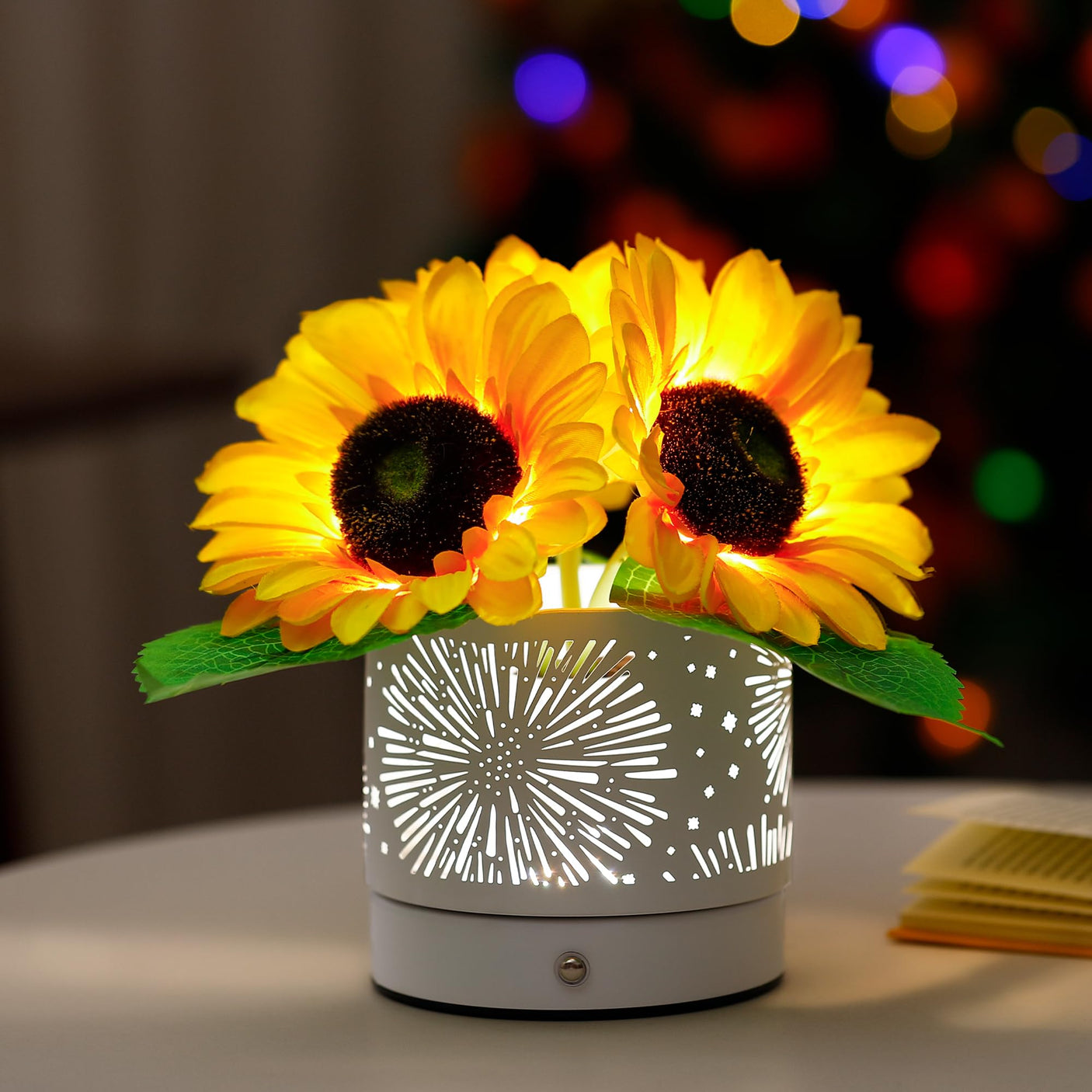 Sunflower LED Lamp for Women, Mother's Day Ideal for Bedroom Decor Sunflower Gifts for Mom Grandma Teacher Aunt Girlfriends Coworker Friend Wife Mothers Anniversary Birthday Christmas