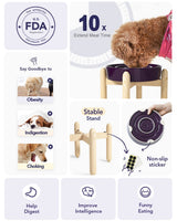 LE TAUCI Dog Bowls Slow Feeder Ceramic, 1.5 Cups Slow Feeding Dog Bowl Small Medium Breed, Puppy Slow Feeder Bowl for Fast Eater, Dog Dishes to Slow Down Eating, Puzzle Dog Food Bowl, Maze Purple