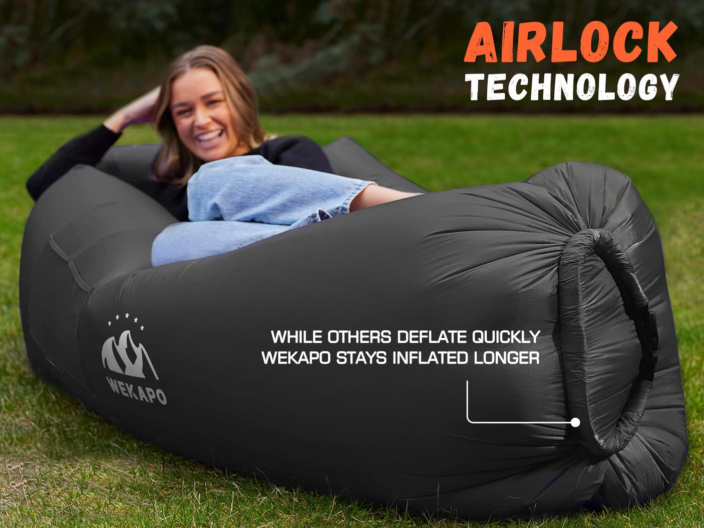 WEKAPO Inflatable Lounger Air Sofa Hammock-Portable,Water Proof& Anti-Air Leaking Design-Ideal Couch for Backyard Beach Traveling Camping Picnics & Music Festivals