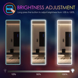 LVSOMT LED RGB Full Length Mirror, Full Body Mirror with Lights, Wall Mounted Lighted Mirror, Over The Door Hanging Mirror, 14 LED Light + Dimmable Brightness + Adjustable Speed, 47" x 16"